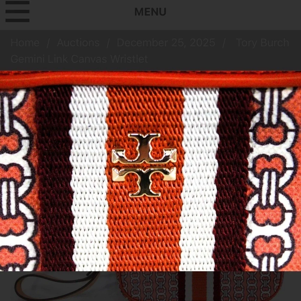 Tory Burch Red Canvas Wristlet